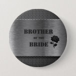 Silver Robo Metal/brother Of The Bride - Button at Zazzle