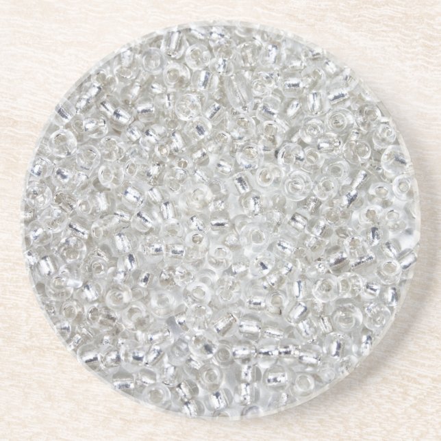 Silver Rocaille Seed Beads Drink Coaster (Front)