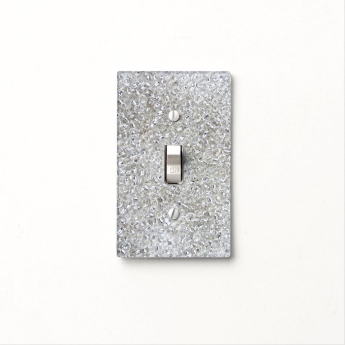 Silver Rocaille Seed Beads Light switch cover