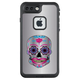 Silver Rose Candy Skull Iphone Case