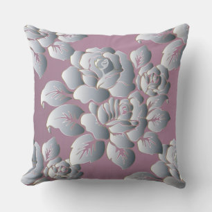 Silver/Rose Decorative Pillow