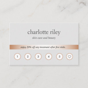 Silver Rose Gold 6 Punch Customer Loyalty Card