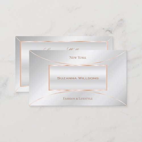 Silver Rose Gold Decor Professional and Luxurious Business Card