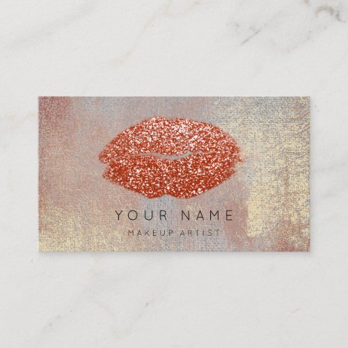Silver Rose Gold Metal Coral Kiss Appointment Card