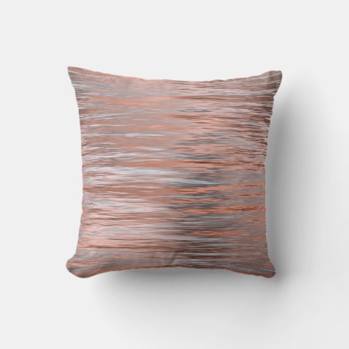 Silver rose gold metallic metal moden elegant throw pillow