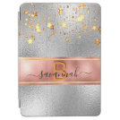 Silver rose gold metallic stars monogram name glam iPad air cover Silver rose gold metallic stars monogram name glam iPad air cover