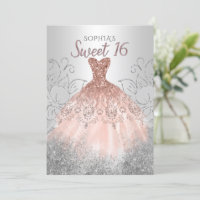 gold rose gold sweet 16 dresses