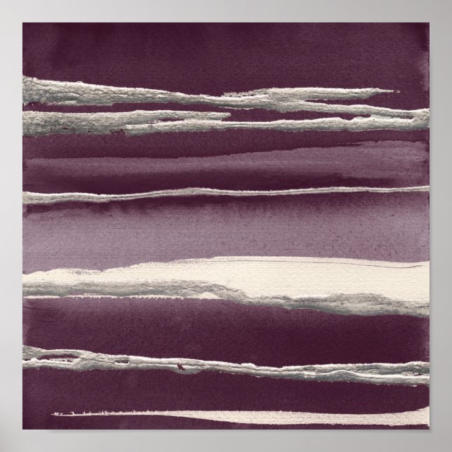 Silver Rose Purple Abstract Print (Front)