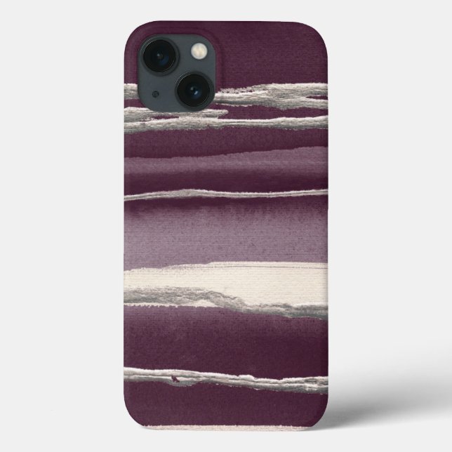 Silver Rose Purple Abstract Print Case-Mate iPhone Case (Back)