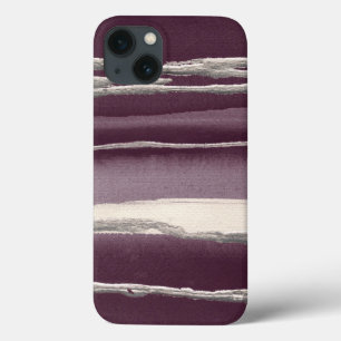 Silver Rose Purple Abstract Print iPhone 13 Case