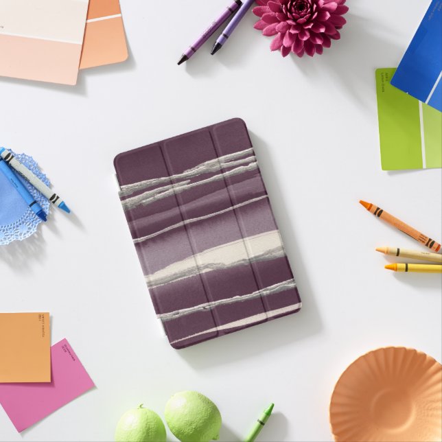 Silver Rose Purple Abstract Print iPad Mini Cover (In Situ)