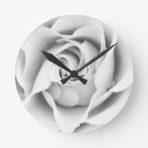 Silver rose wall clock