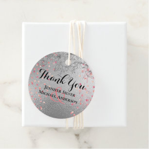 Silver Rosegold WEDDING Metallic Glitter BUDGET Favor Tags