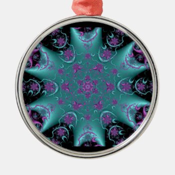 Silver Round Kaleidoscope Ornament #5 by charlynsun at Zazzle
