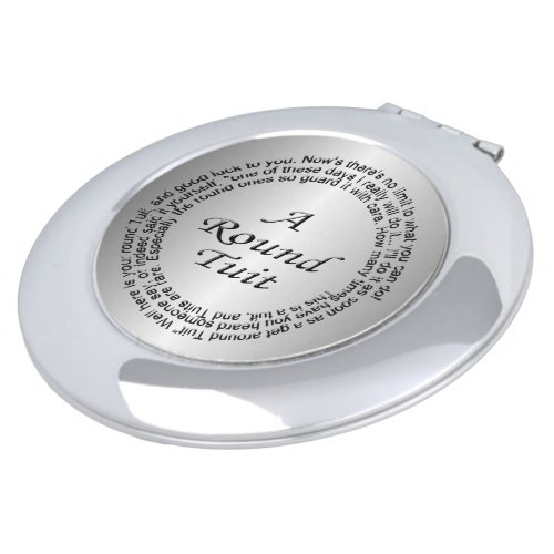 Silver Round Tuit Compact Mirror