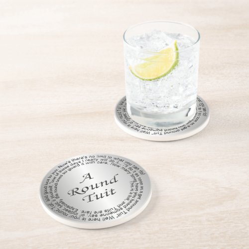 Silver Round Tuit Drink Coaster