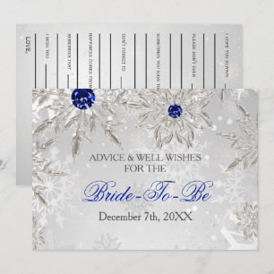 Silver Royal Blue Advice and Well Wishes Card
