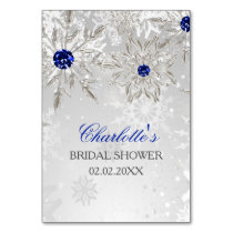 Silver Royal Blue bridal shower bingo cards