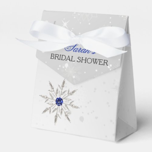 Silver Royal Blue bridal shower favor box