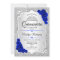 Silver Royal Blue Quinceanera Invitation