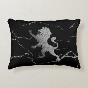 Silver Royal Lion Accent Pillow