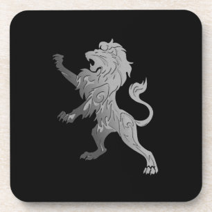 Silver Royal Lion Beverage Coaster