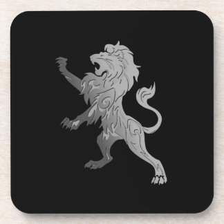 Silver Royal Lion Beverage Coaster