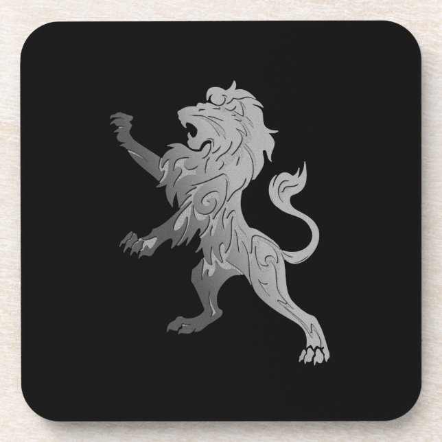 Silver Royal Lion Beverage Coaster (Front)