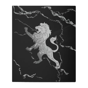 Silver Royal Lion Metal Print