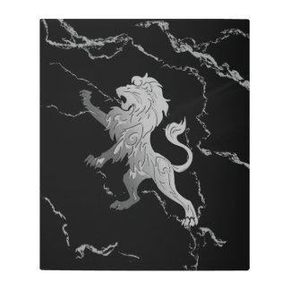 Silver Royal Lion Metal Print