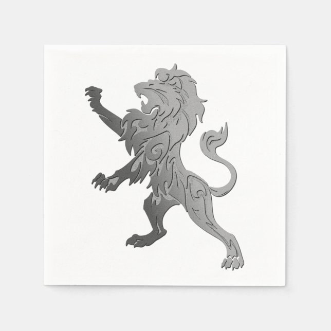 Silver Royal Lion Napkins (Front)