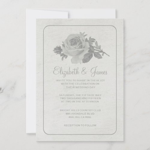 Silver Rustic Floral/Flower Wedding Invitations