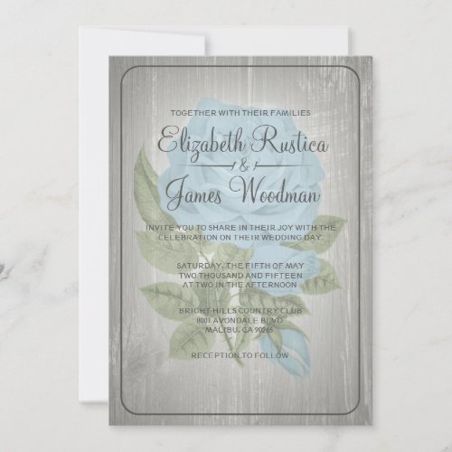 Silver Rustic Floral Wedding Invitations