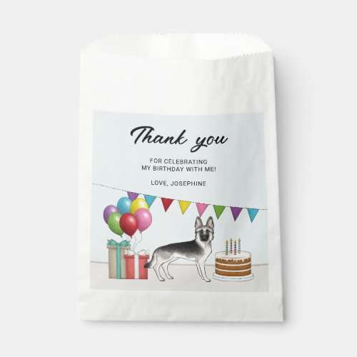 Silver Sable German Shepherd Birthday Thank You Favor Bag