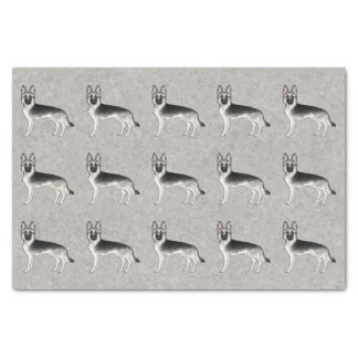 Silver Sable German Shepherd Cartoon Dog Pattern Tissue Paper