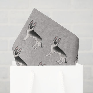 Silver Sable German Shepherd Cartoon Dog Pattern Tissue Paper
