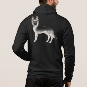 Silver Sable German Shepherd Cartoon GSD Dog Hoodie