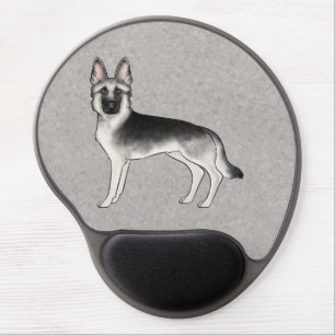 Silver Sable German Shepherd Cute Cartoon Dog Gel Mouse Pad