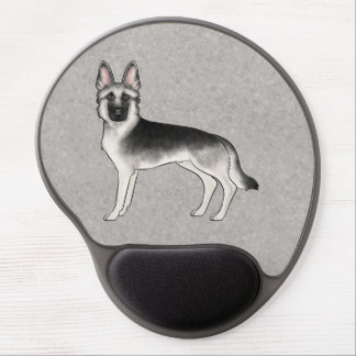 Silver Sable German Shepherd Cute Cartoon Dog Gel Mouse Pad