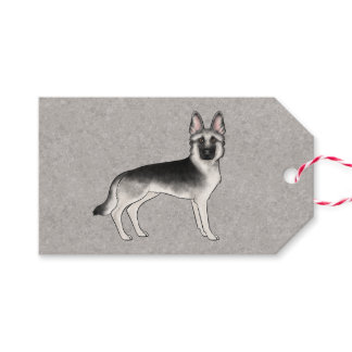 Silver Sable German Shepherd Cute Cartoon Dog Gift Tags