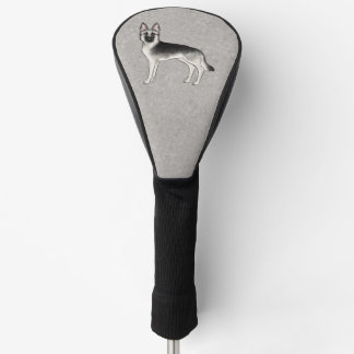 Silver Sable German Shepherd Cute Cartoon Dog Golf Head Cover