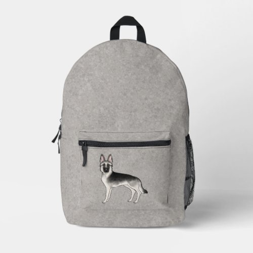 Silver Sable German Shepherd Cute Cartoon Dog Printed Backpack