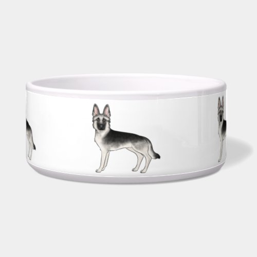 Silver Sable German Shepherd Cute Cartoon Dogs Bowl