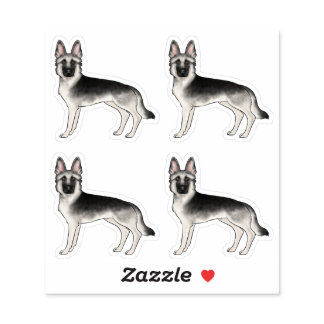 Silver Sable German Shepherd Cute Cartoon Dogs Sticker