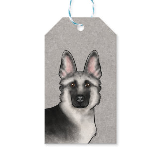 Silver Sable German Shepherd Cute Dog Head Gift Tags