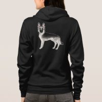 Silver Sable German Shepherd Cute Dog Illustration