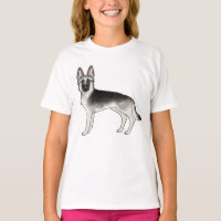 Silver Sable German Shepherd Cute Dog Illustration