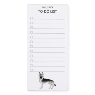 Silver Sable German Shepherd Cute Dog To-Do List Magnetic Notepad