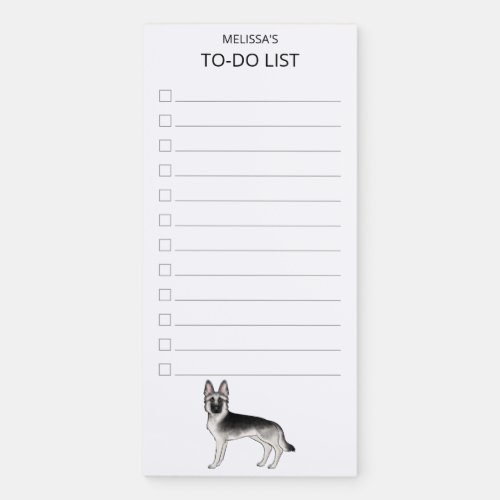 Silver Sable German Shepherd Cute Dog To_Do List Magnetic Notepad