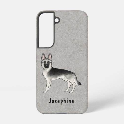 Silver Sable German Shepherd Cute GSD Dog And Text Samsung Galaxy S22 Case